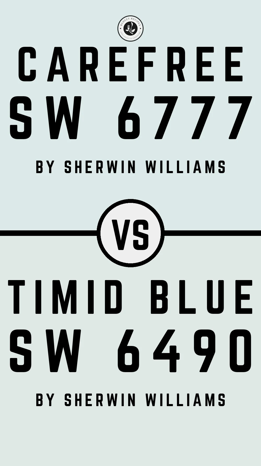 Carefree SW 6777 vs Timid Blue SW 6490