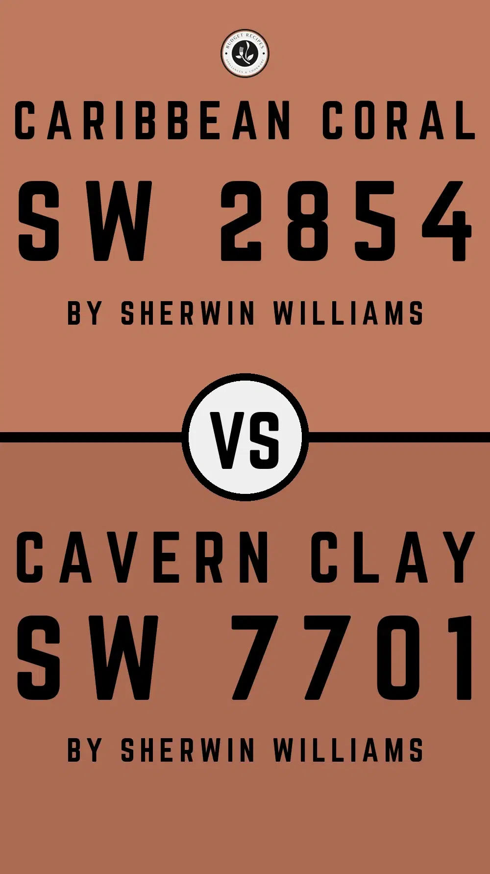Caribbean Coral SW 2854 vs Cavern Clay SW 7701