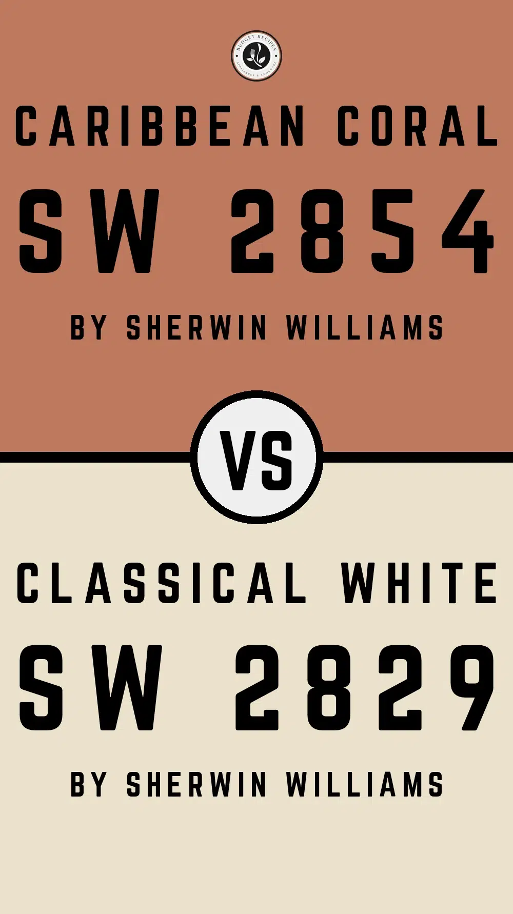 Caribbean Coral SW 2854 vs Classical White SW 2829