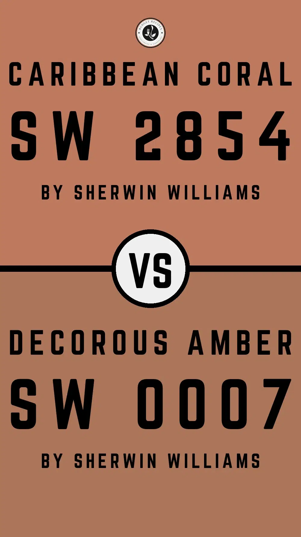 Caribbean Coral SW 2854 vs Decorous Amber SW 0007