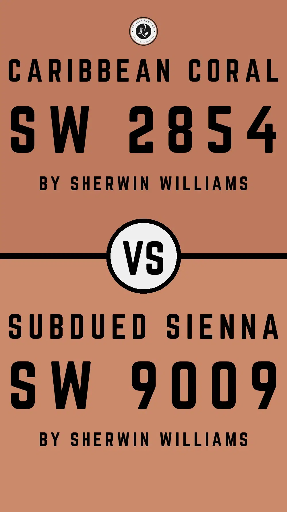 Caribbean Coral SW 2854 vs Subdued Sienna SW 9009