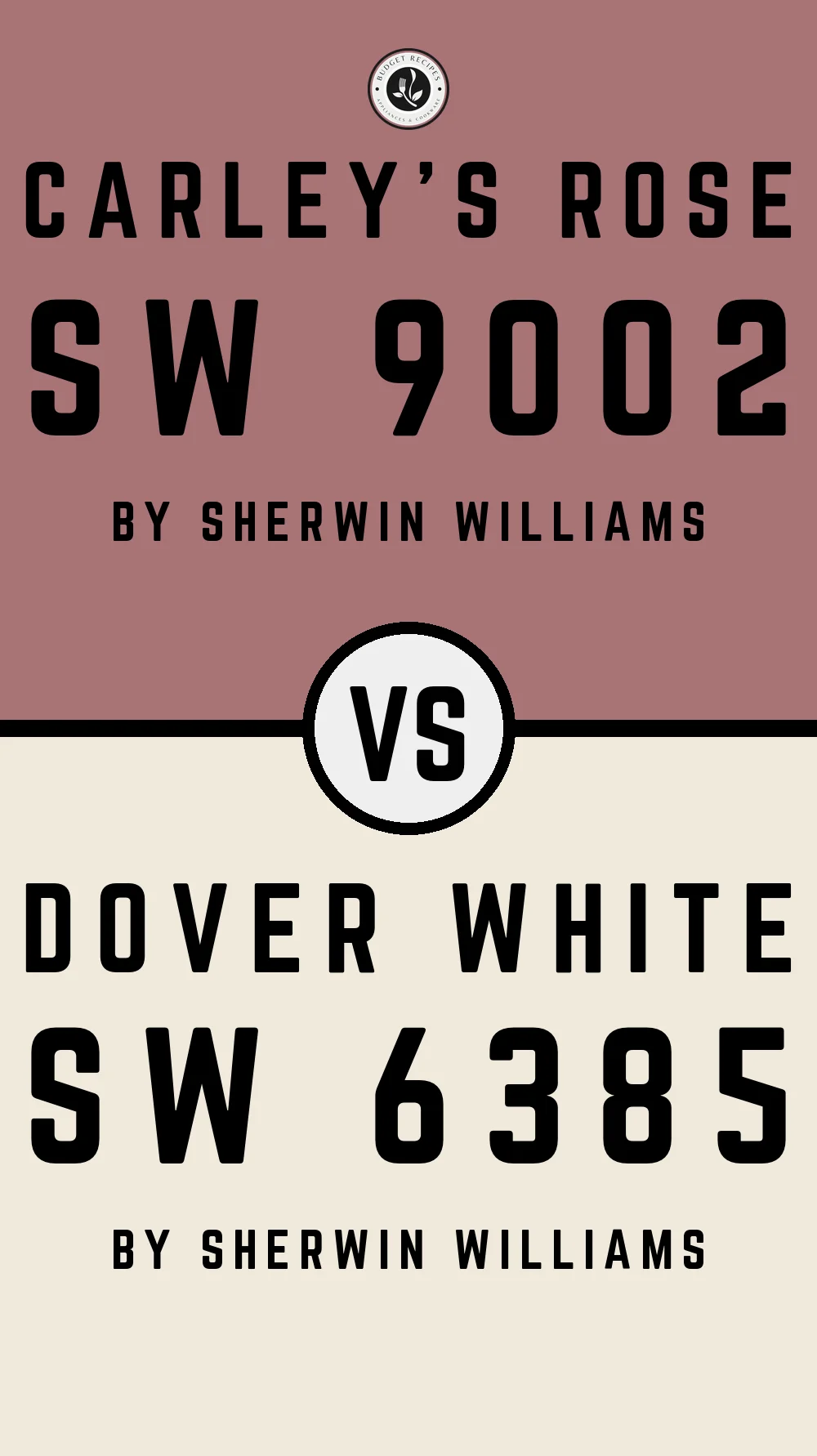 Carley's Rose SW 9002 vs Dover White SW 6385