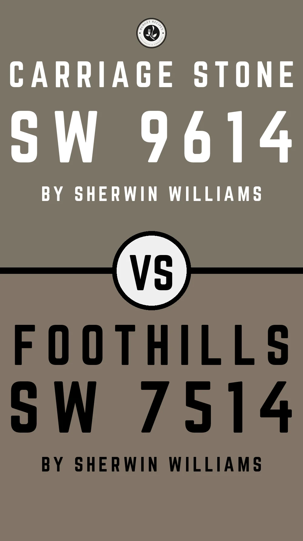 Carriage Stone SW 9614 vs Foothills SW 7514