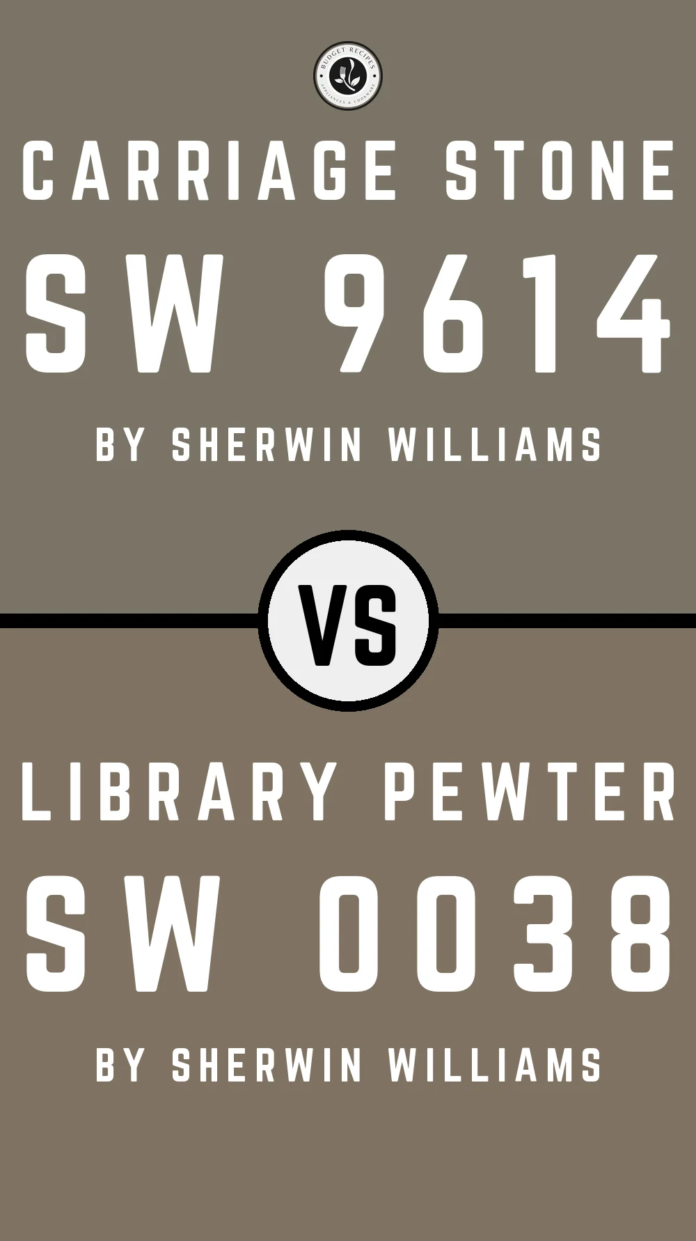 Carriage Stone SW 9614 vs Library Pewter SW 0038