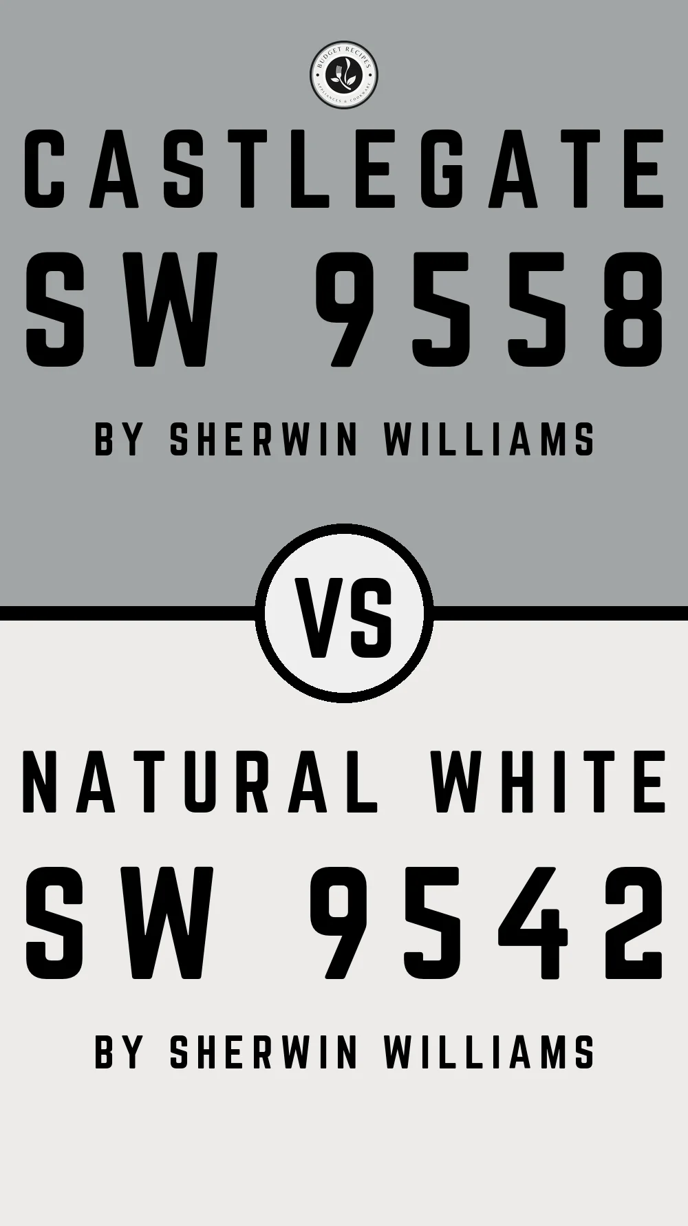 Castlegate SW 9558 vs Natural White SW 9542
