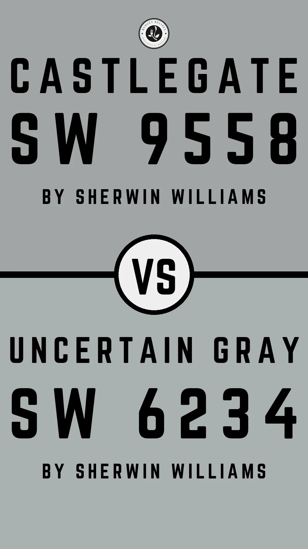 Castlegate SW 9558 vs Uncertain Gray SW 6234