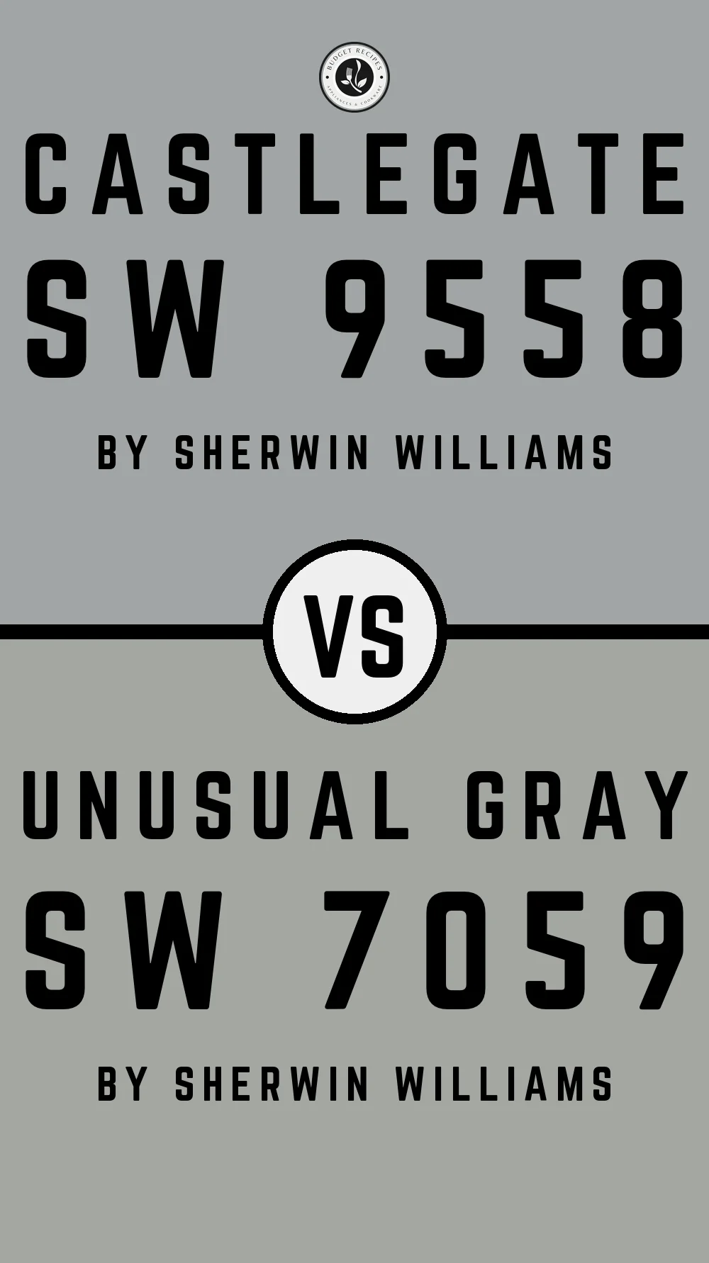 Castlegate SW 9558 vs Unusual Gray SW 7059
