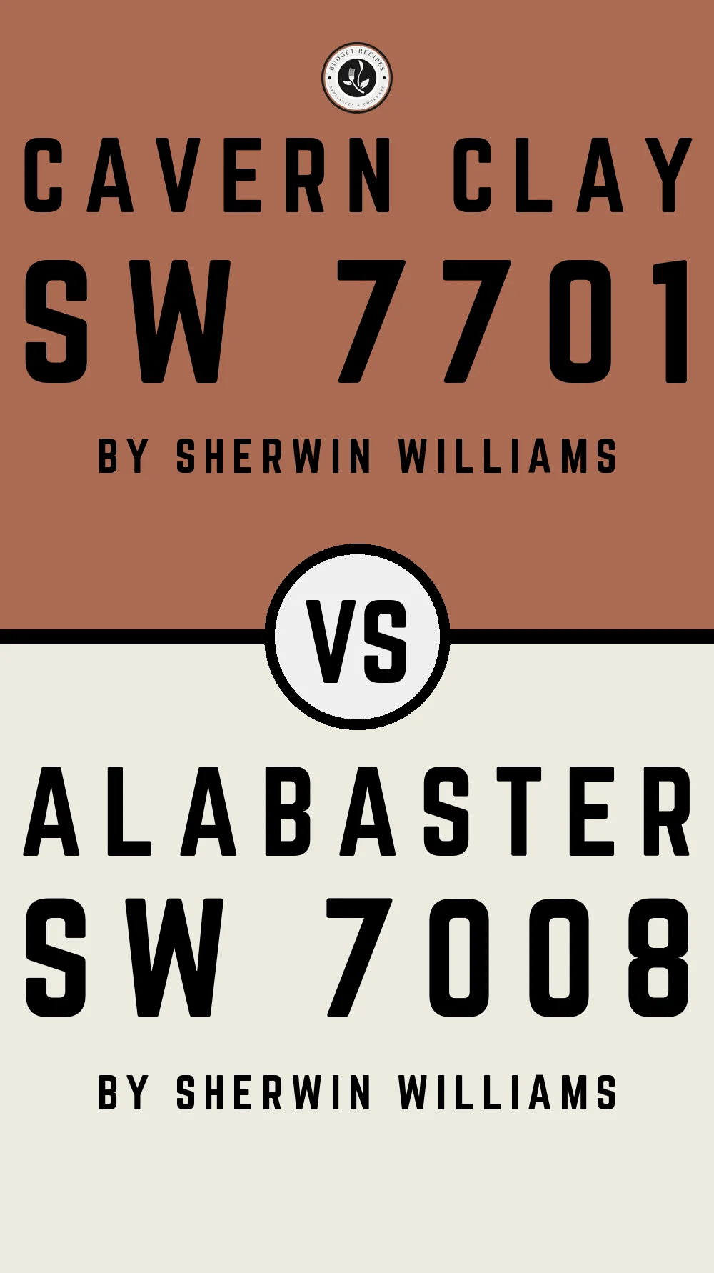 Cavern Clay SW 7701 vs Alabaster SW 7008