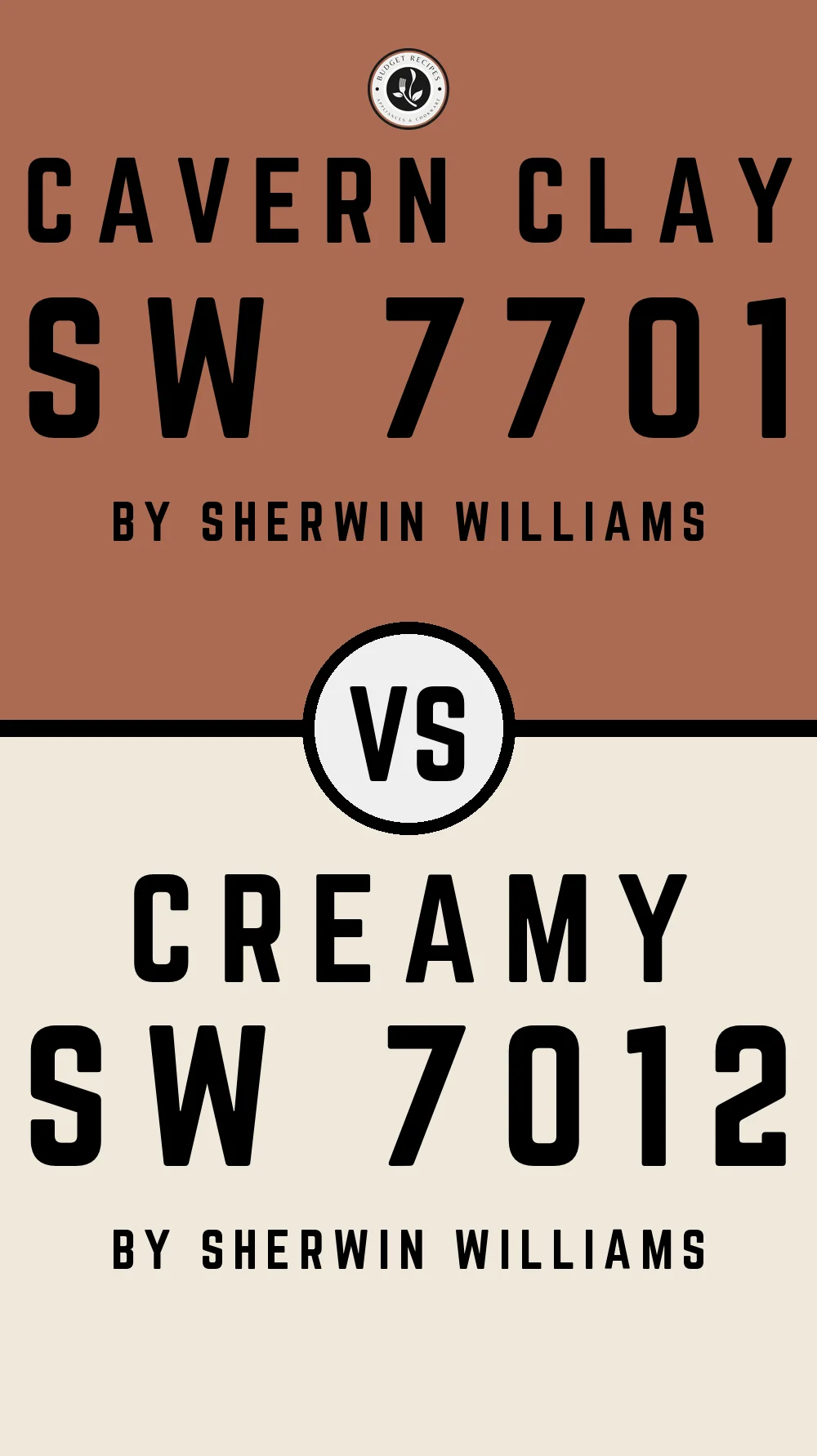 Cavern Clay SW 7701 vs Creamy SW 7012