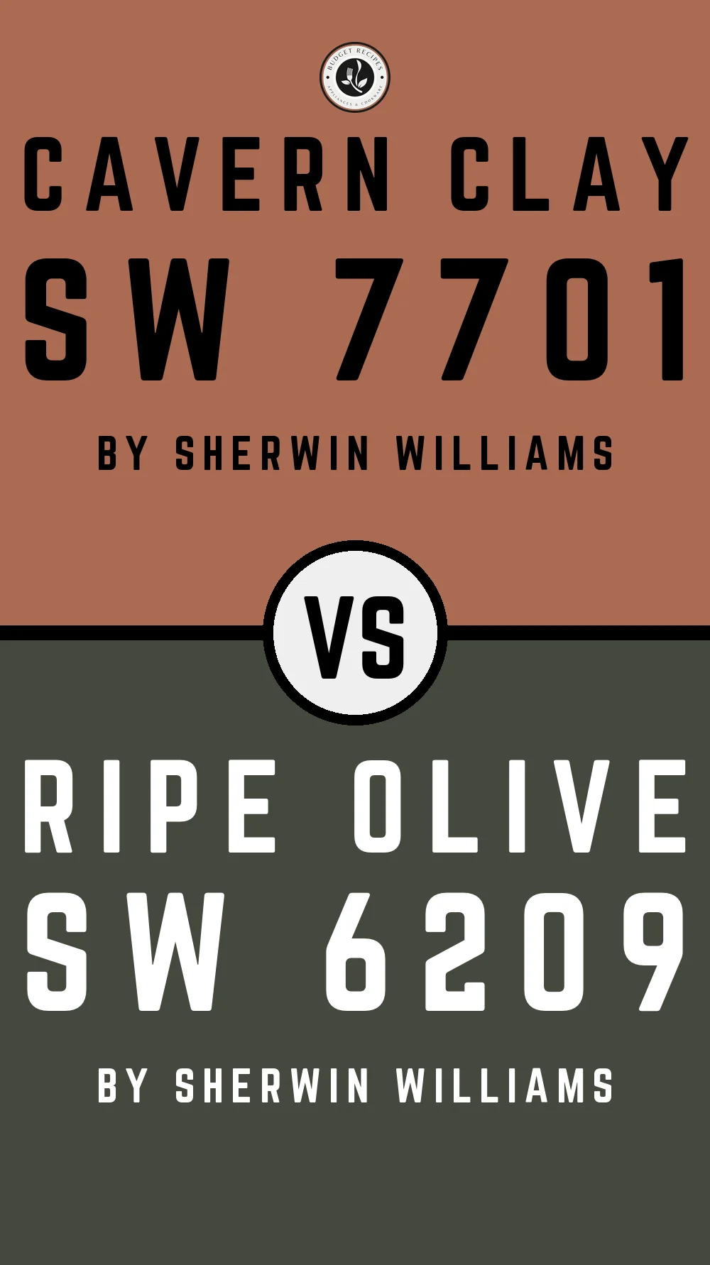 Cavern Clay by Sherwin Williams SW 7701 With Ripe Olive SW 6209