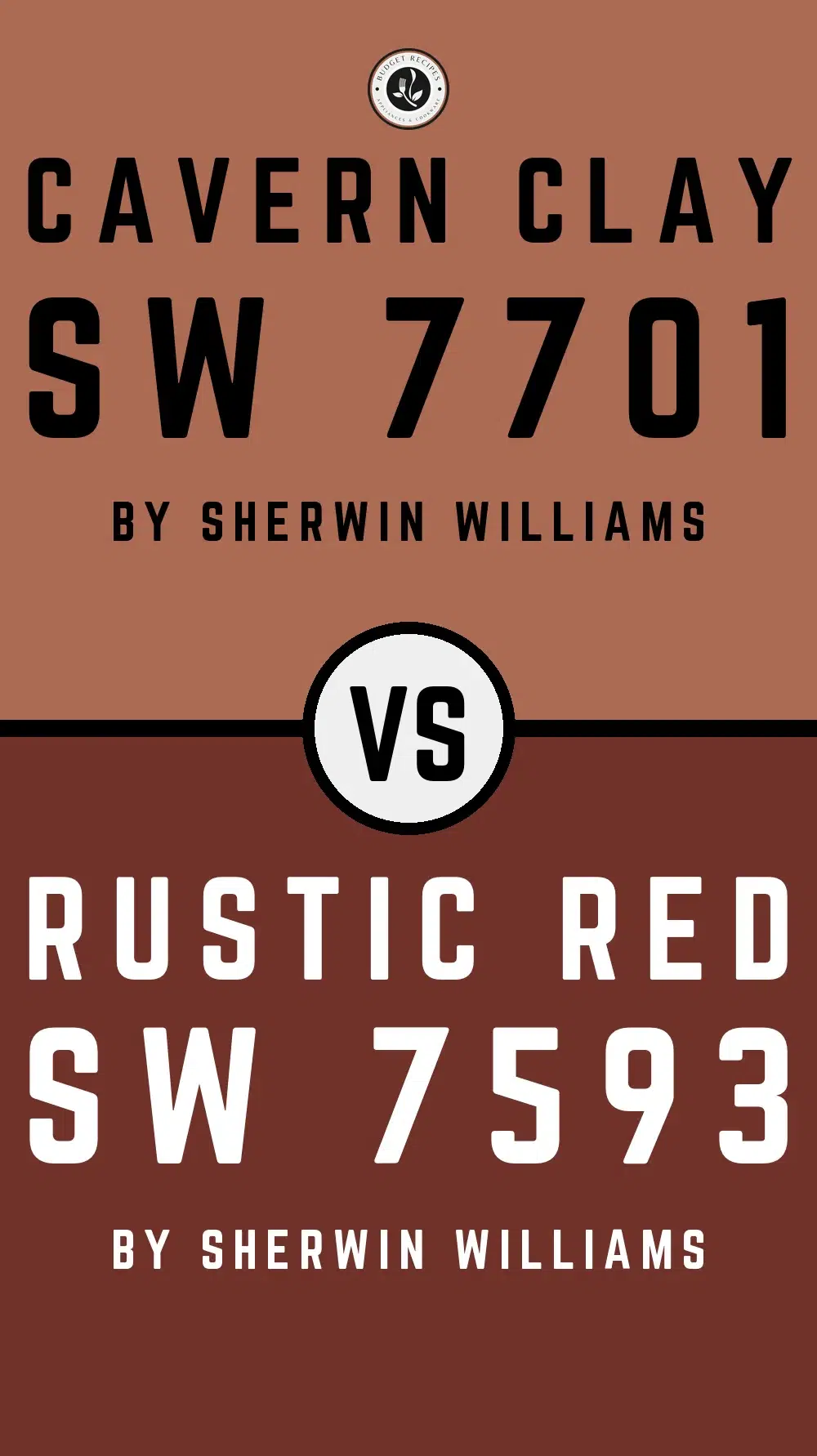 Cavern Clay by Sherwin Williams SW 7701 vs Rustic Red SW 7593