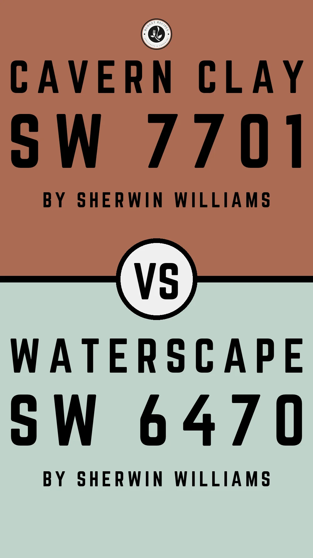 Cavern Clay by Sherwin Williams SW 7701 With Waterscape SW 6470