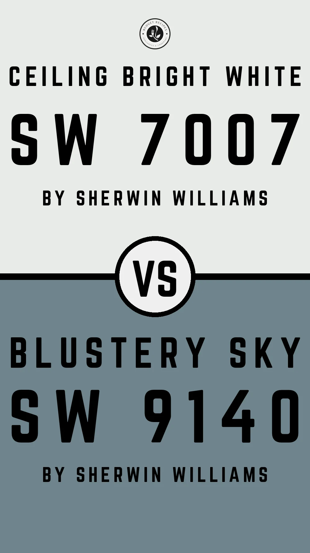 Ceiling Bright White SW 7007 vs Blustery Sky SW 9140