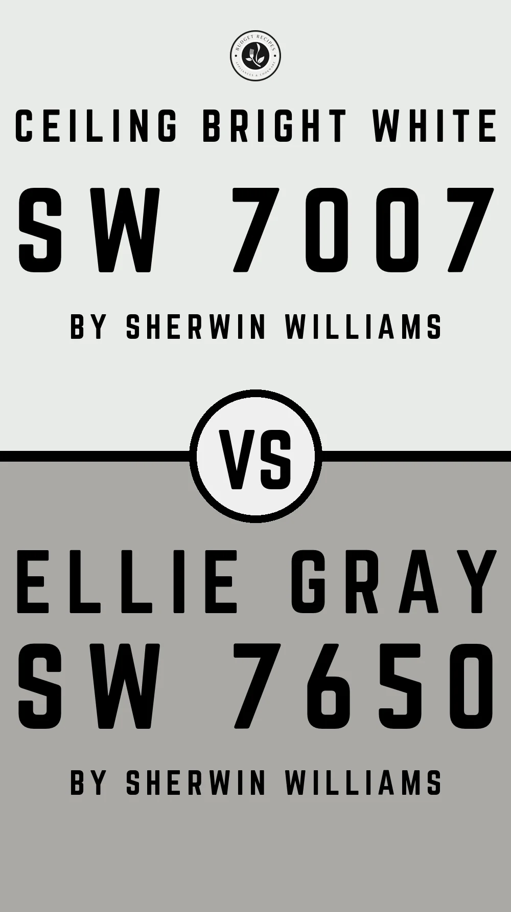 Ceiling Bright White SW 7007 vs Ellie Gray SW 7650