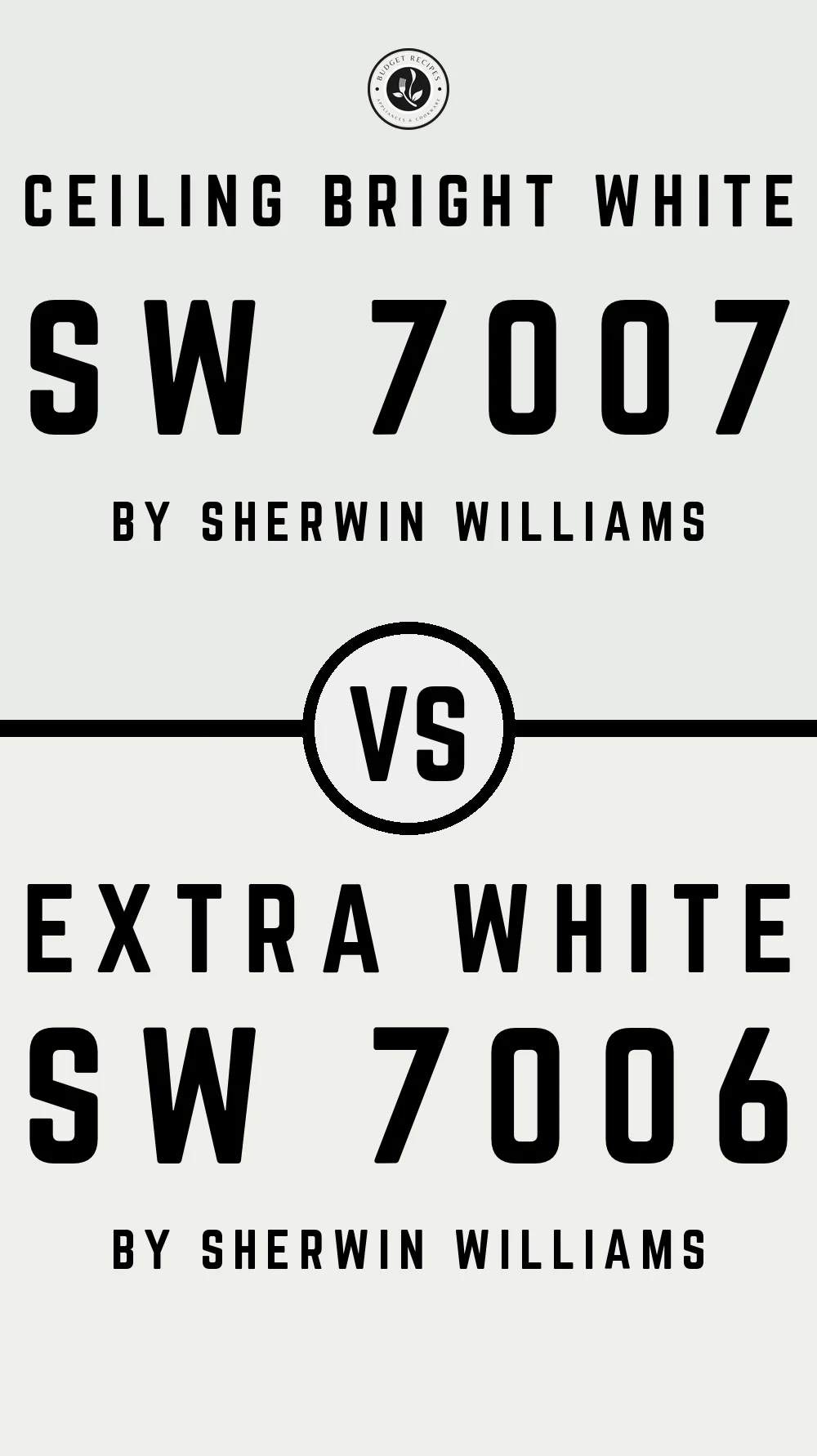 Ceiling Bright White SW 7007 vs Extra White SW 7006
