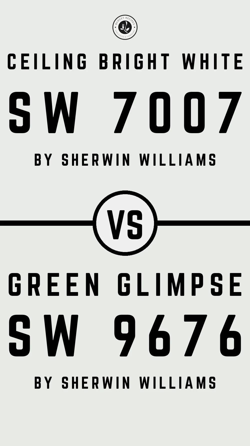 Ceiling Bright White SW 7007 vs Green Glimpse SW 9676
