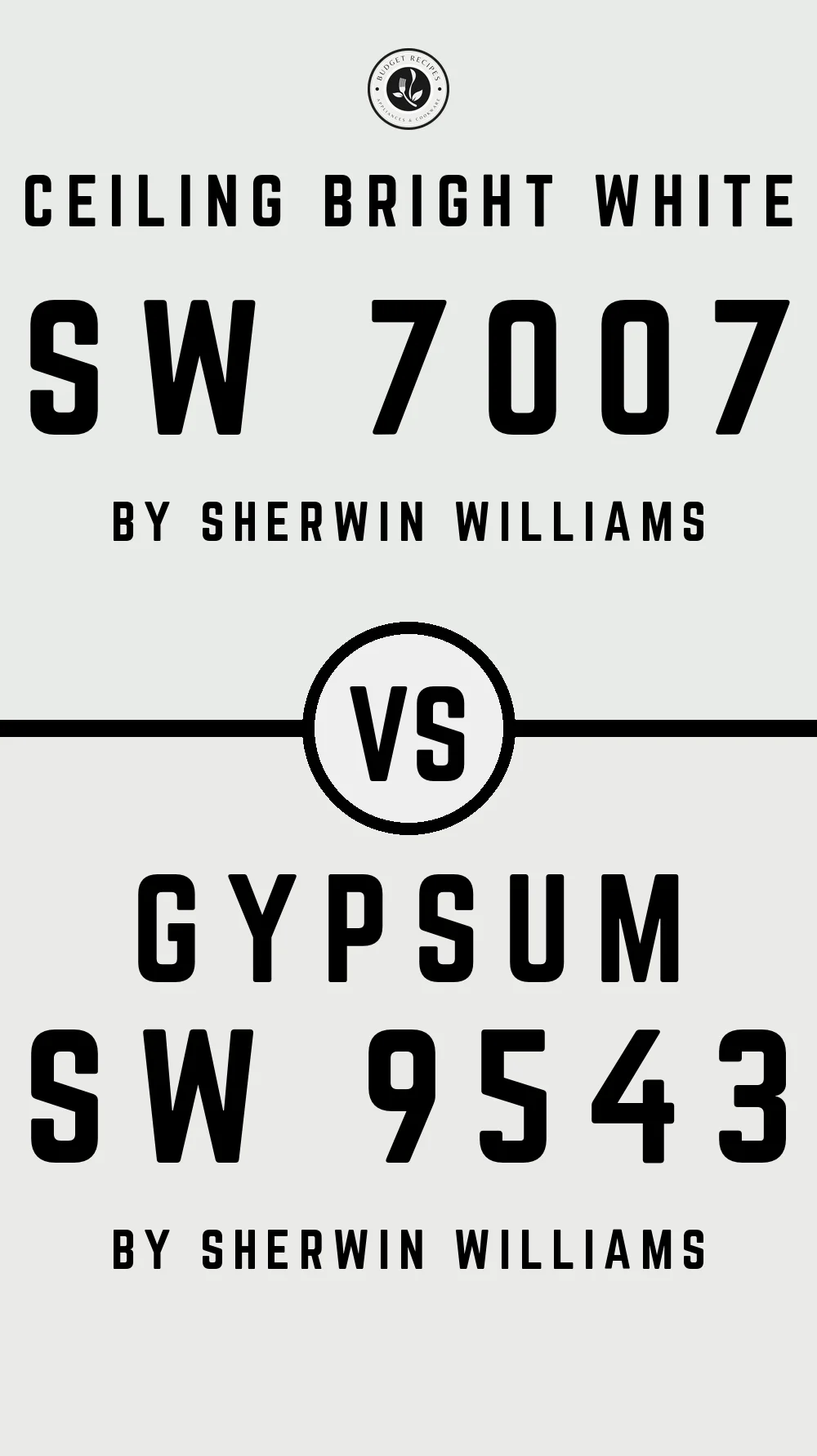 Ceiling Bright White SW 7007 vs Gypsum SW 9543