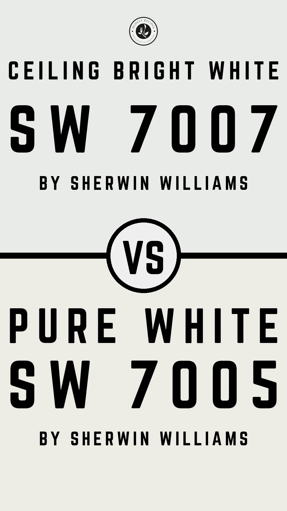 Ceiling Bright White SW 7007 vs Pure White SW 7005