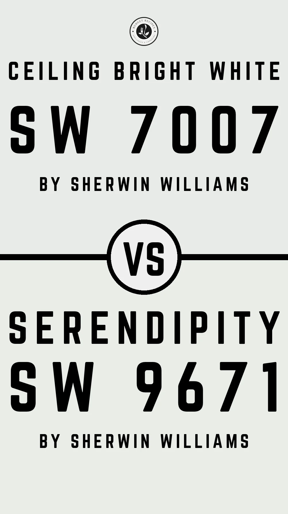 Ceiling Bright White SW 7007 vs Serendipity SW 9671