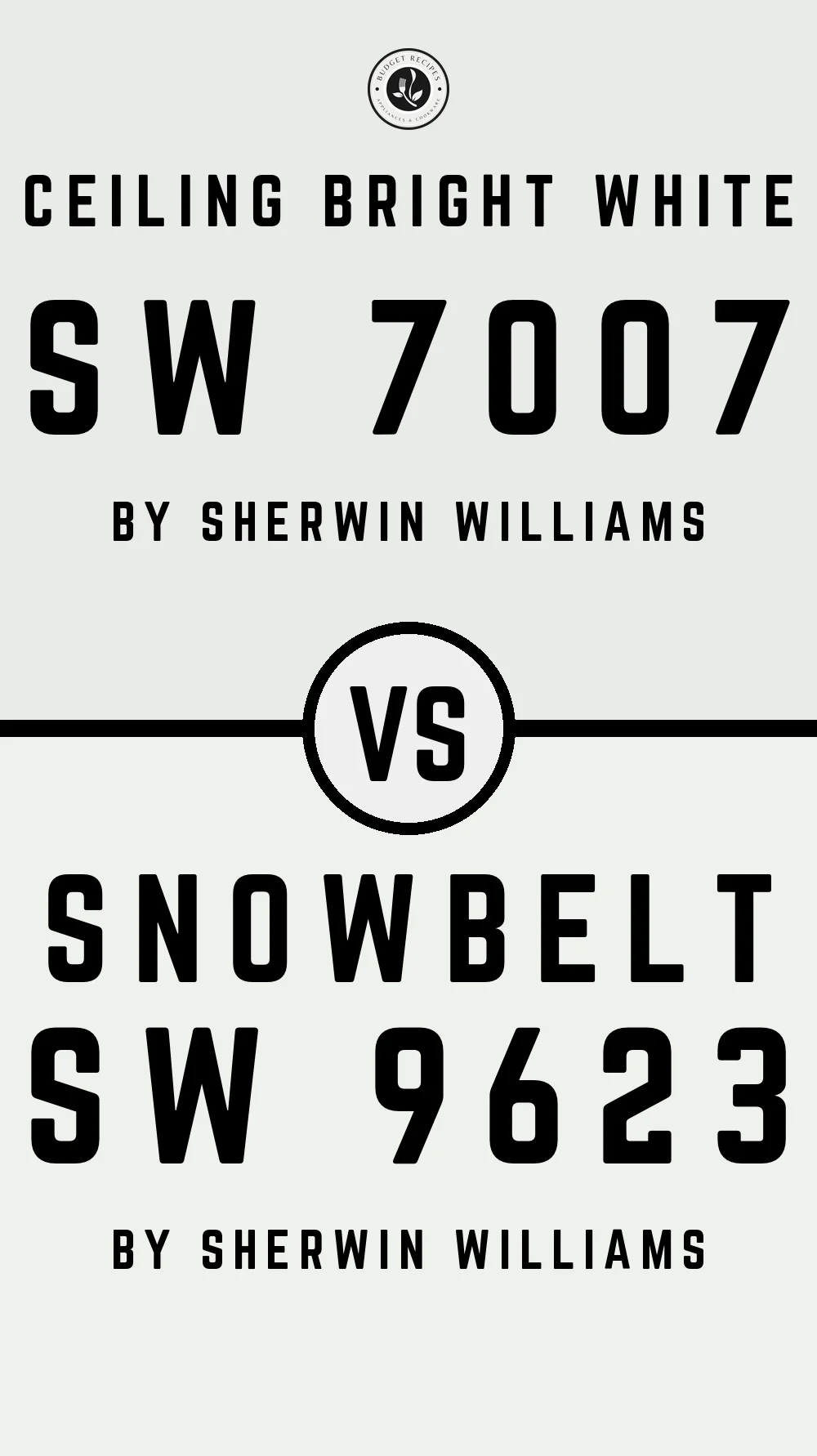 Ceiling Bright White SW 7007 vs Snowbelt SW 9623