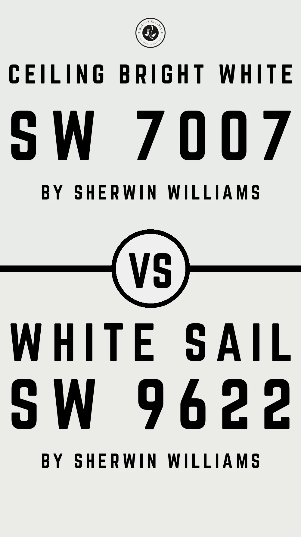 Ceiling Bright White SW 7007 vs White Sail SW 9622