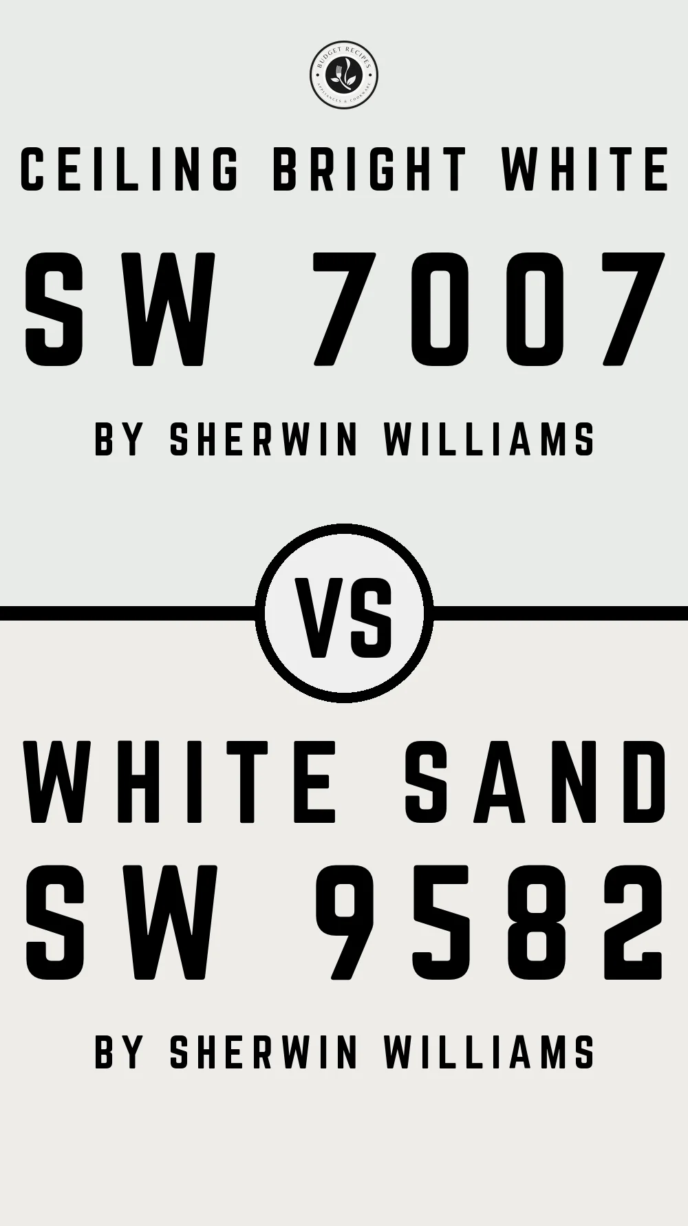Ceiling Bright White SW 7007 vs White Sand SW 9582