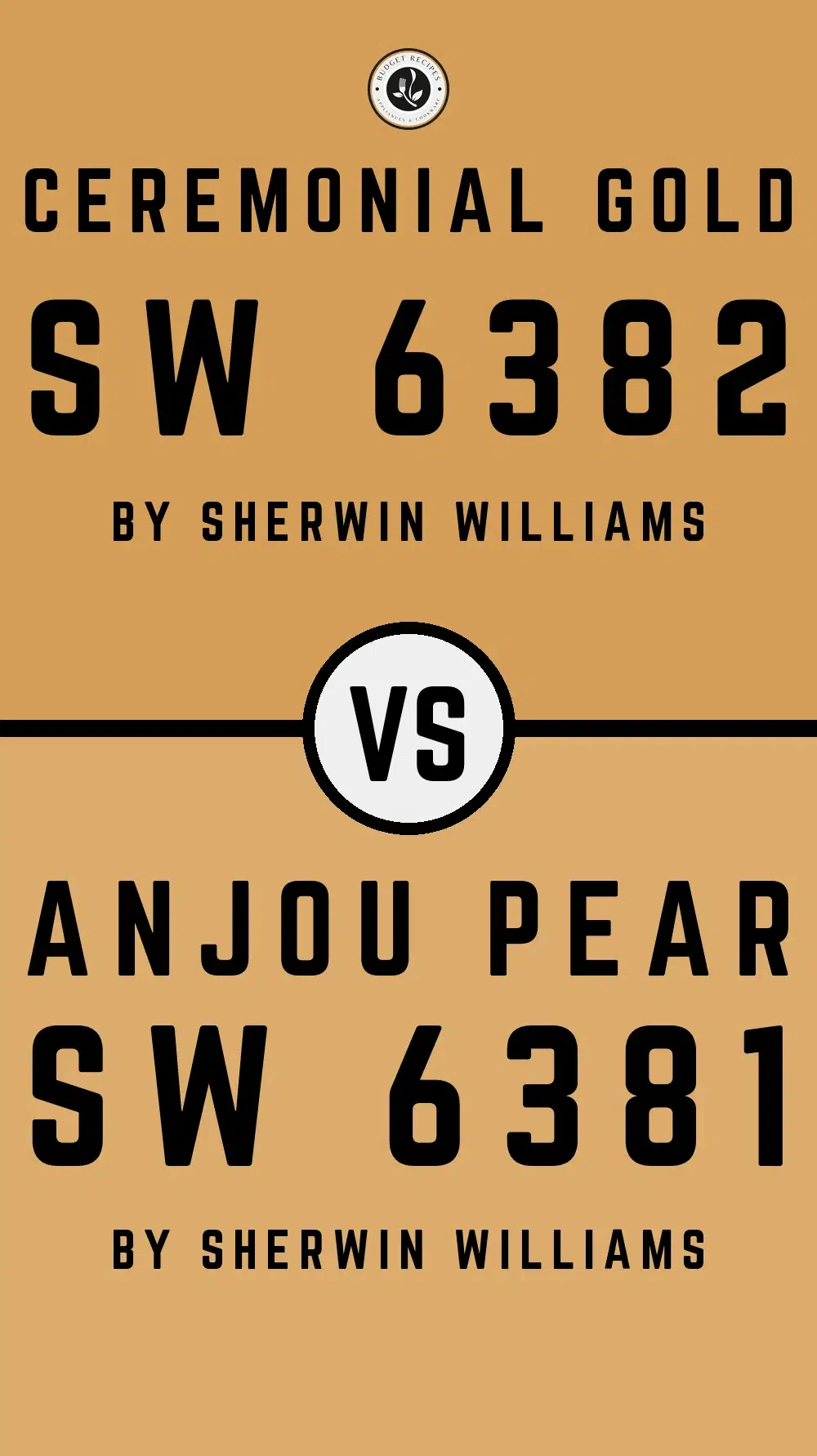 Ceremonial Gold SW 6382 vs Anjou Pear SW 6381
