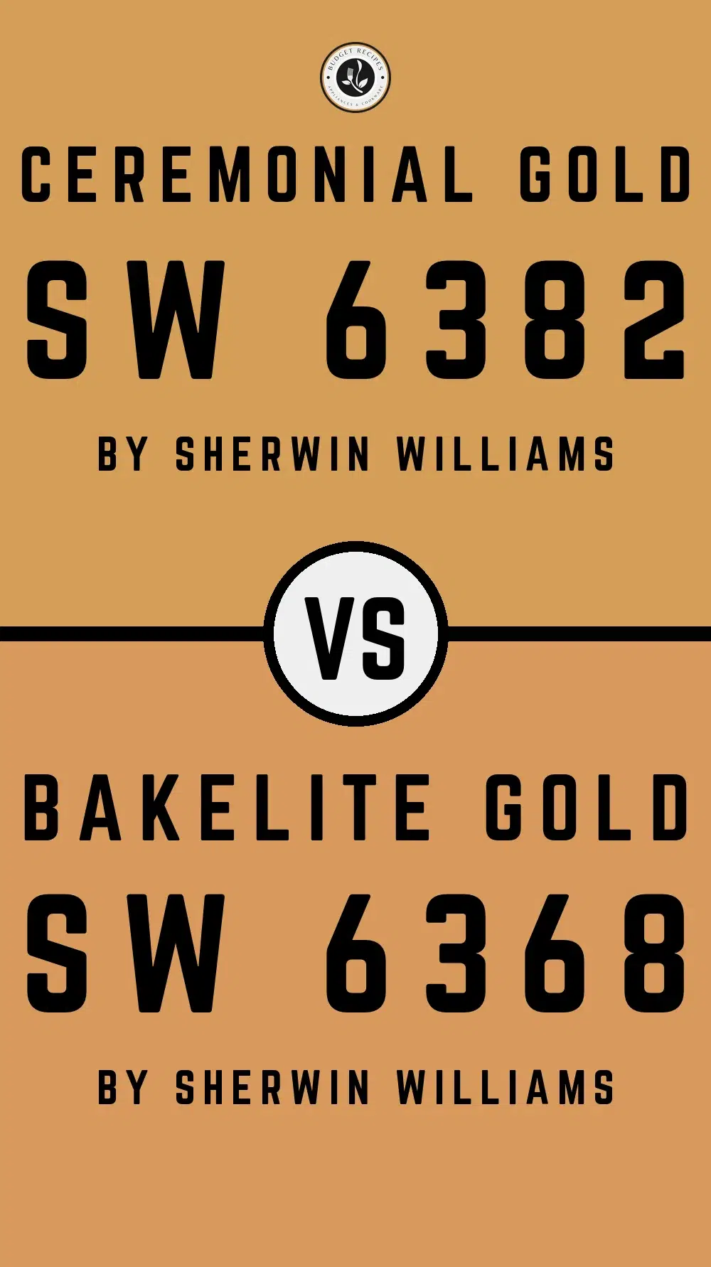 Ceremonial Gold SW 6382 vs Bakelite Gold SW 6368