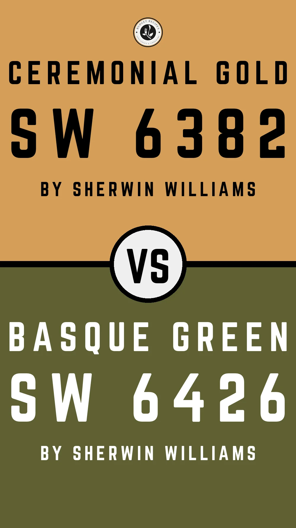 Ceremonial Gold SW 6382 vs Basque Green SW 6426