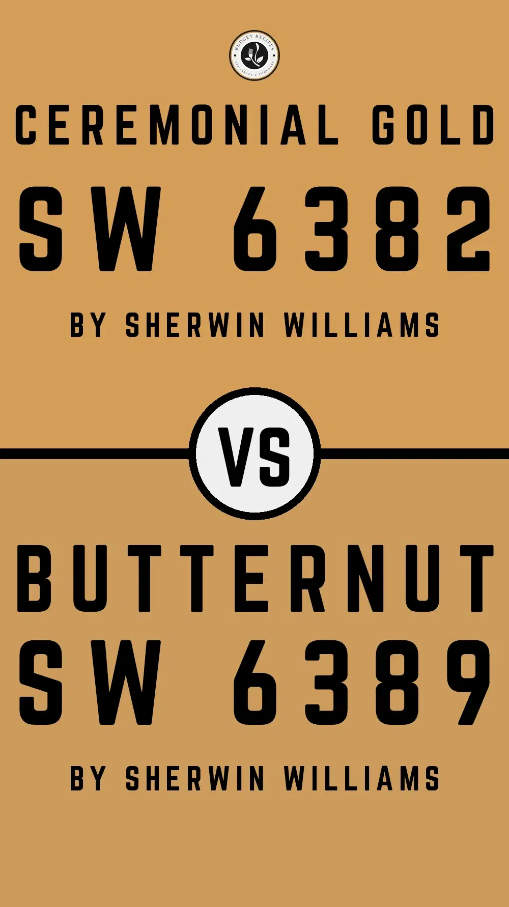 Ceremonial Gold SW 6382 vs Butternut SW 6389