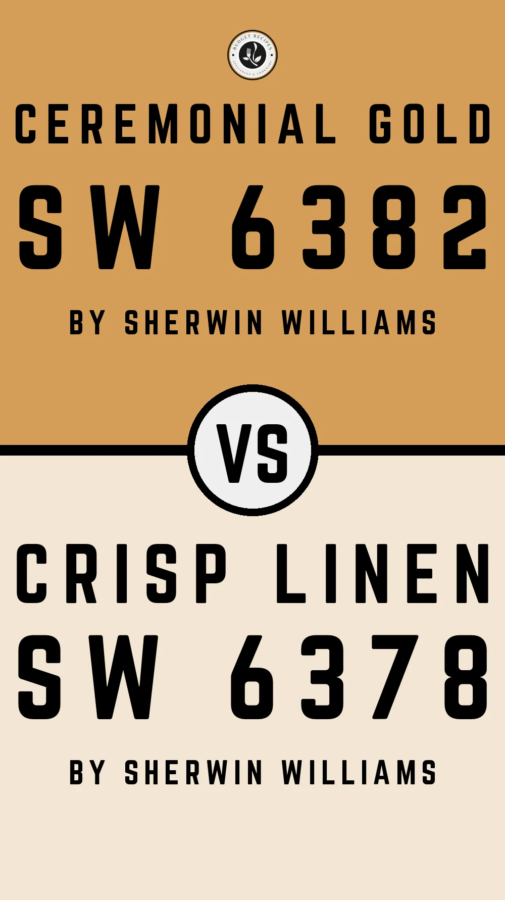 Ceremonial Gold SW 6382 vs Crisp Linen SW 6378
