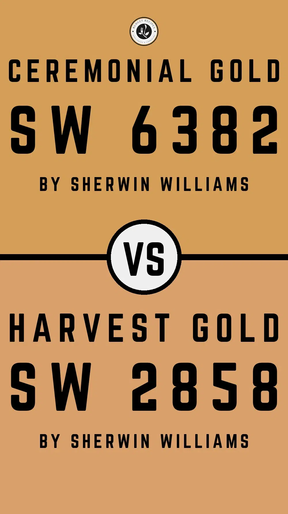Ceremonial Gold SW 6382 vs Harvest Gold SW 2858