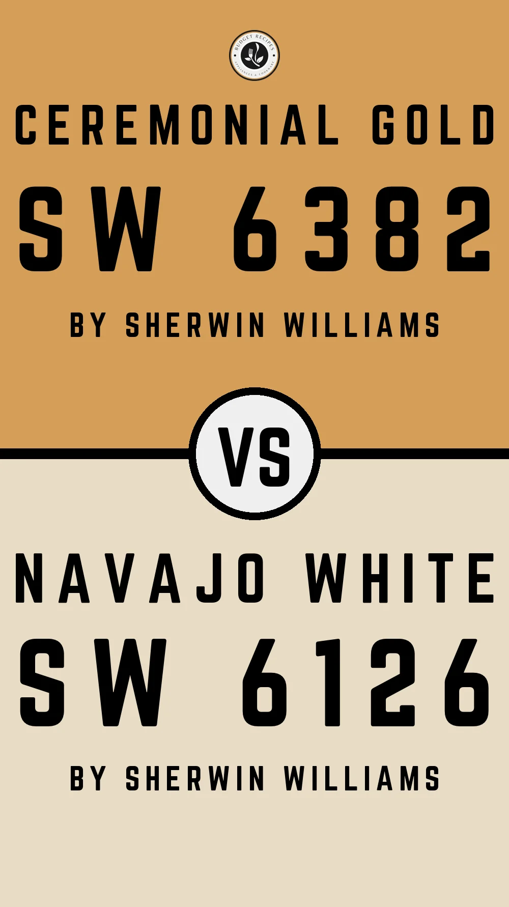 Ceremonial Gold SW 6382 vs Navajo White SW 6126