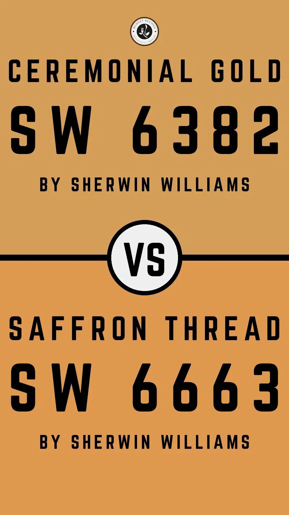 Ceremonial Gold SW 6382 vs Saffron Thread SW 6663