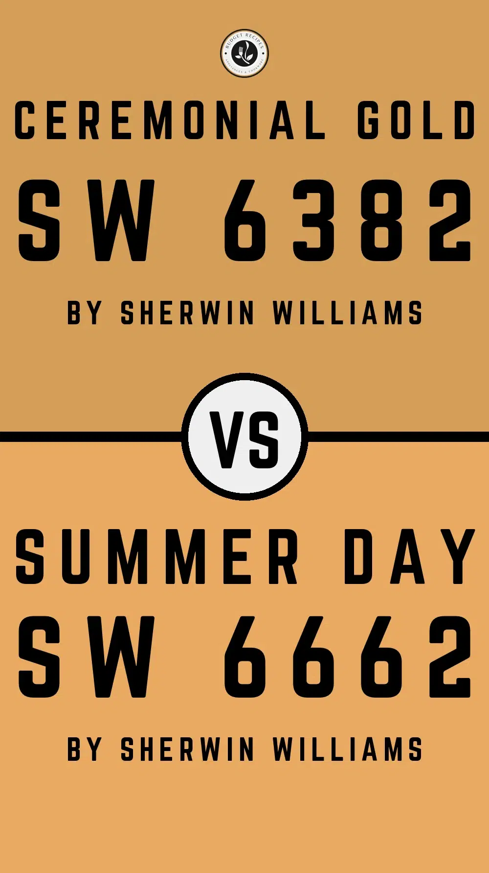 Ceremonial Gold SW 6382 vs Summer Day SW 6662