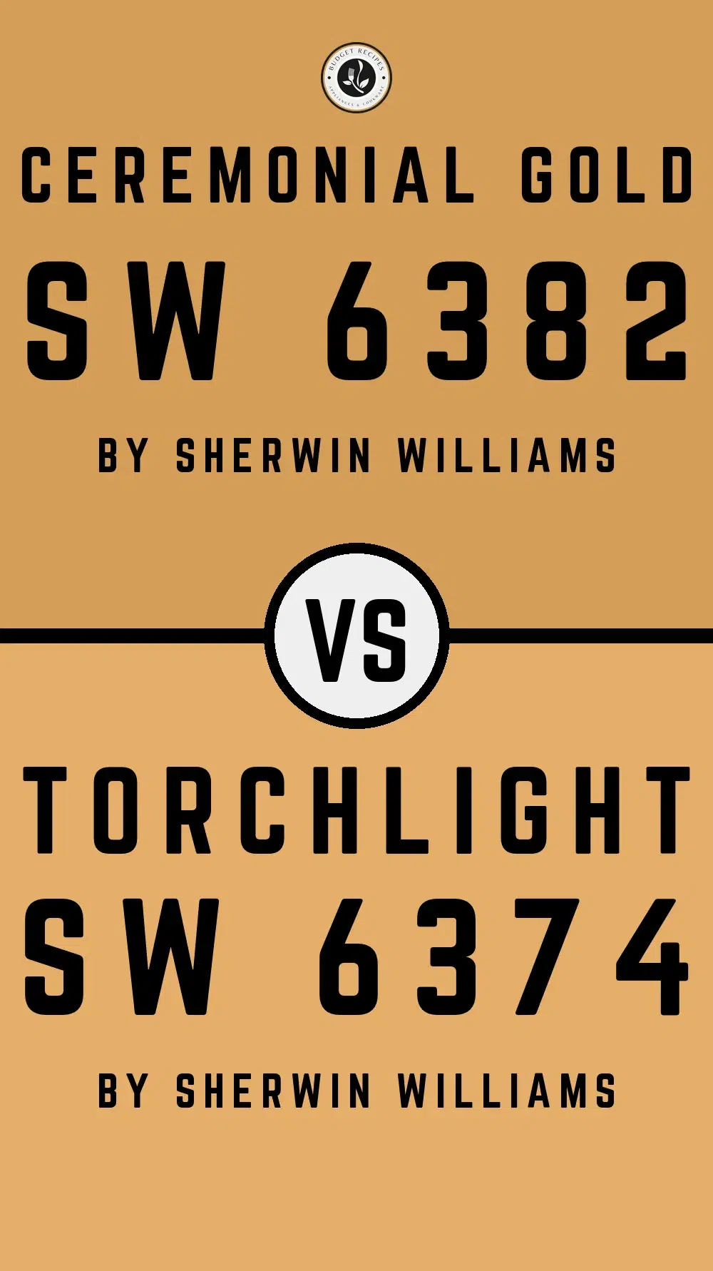 Ceremonial Gold SW 6382 vs Torchlight SW 6374