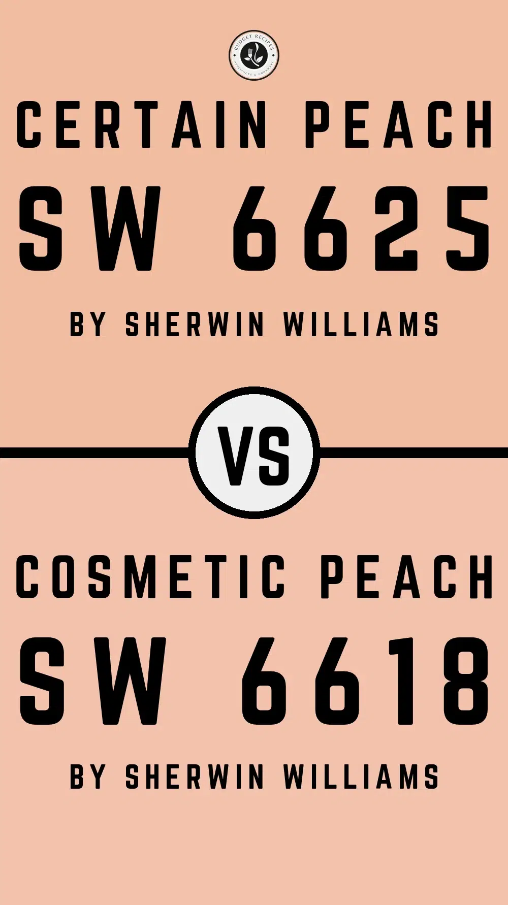Certain Peach SW 6625 vs Cosmetic Peach SW 6618