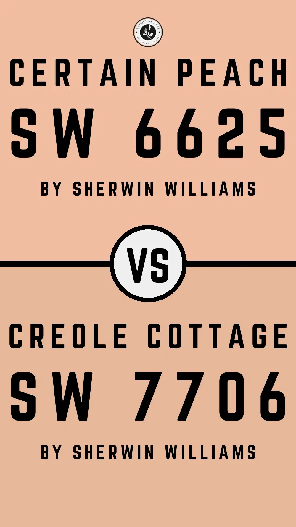 Certain Peach SW 6625 vs Creole Cottage SW 7706
