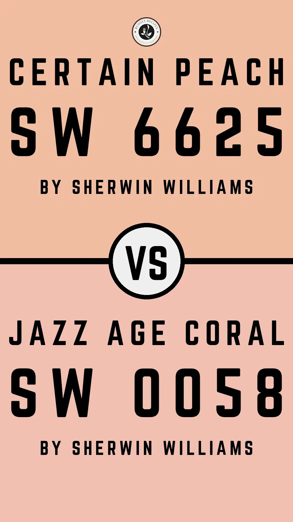 Certain Peach SW 6625 vs Jazz Age Coral SW 0058