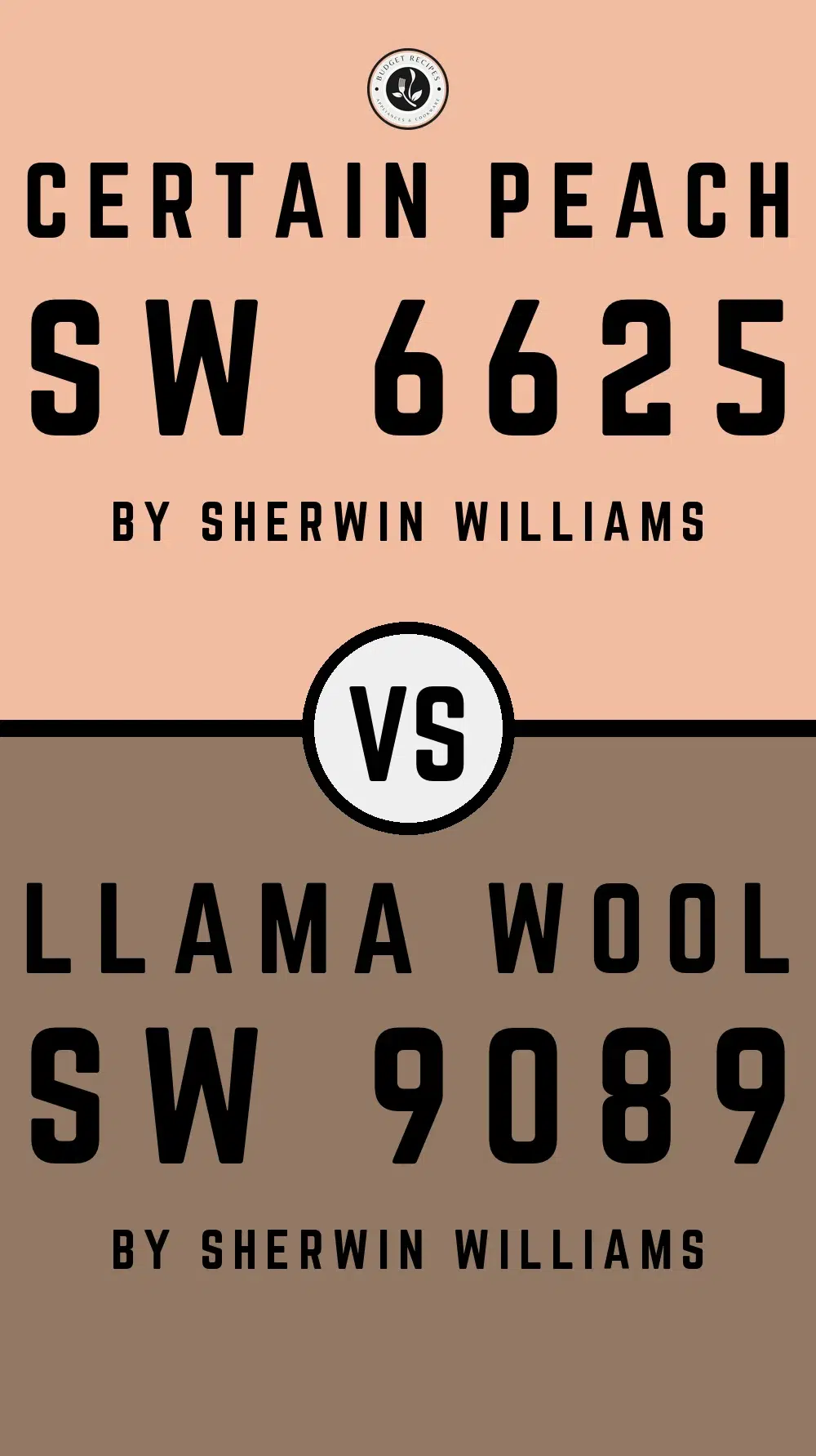 Certain Peach SW 6625 vs Llama Wool SW 9089