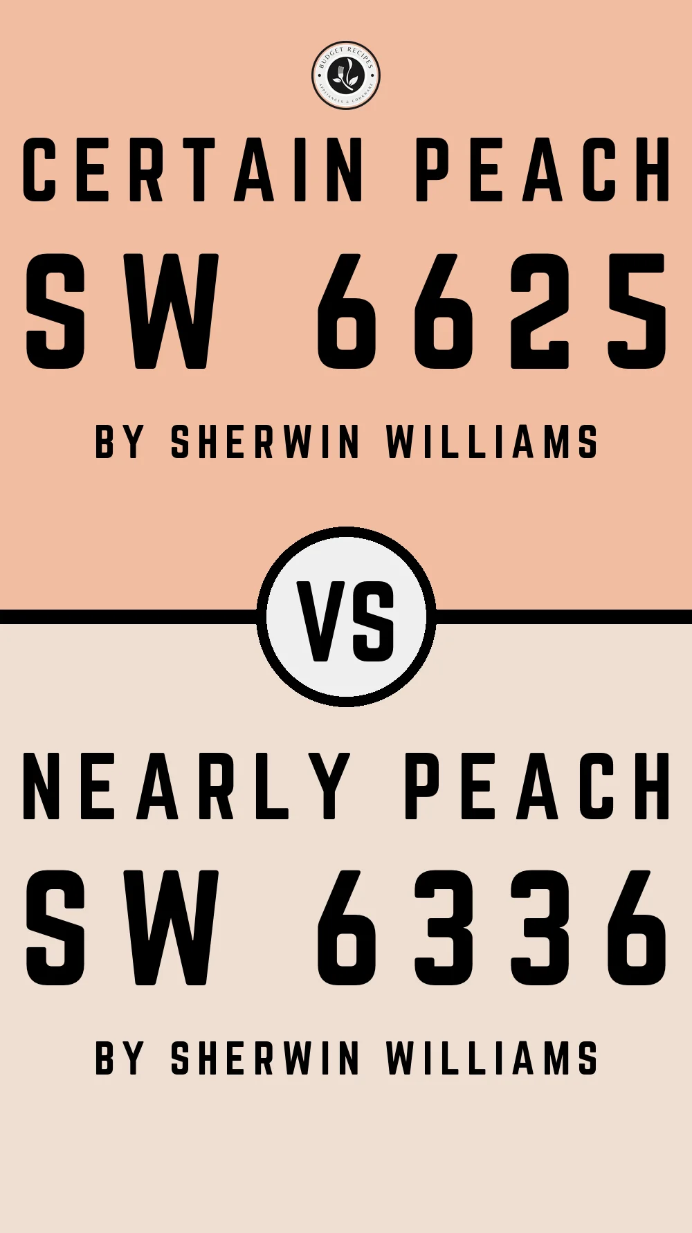 Certain Peach SW 6625 vs Nearly Peach SW 6336