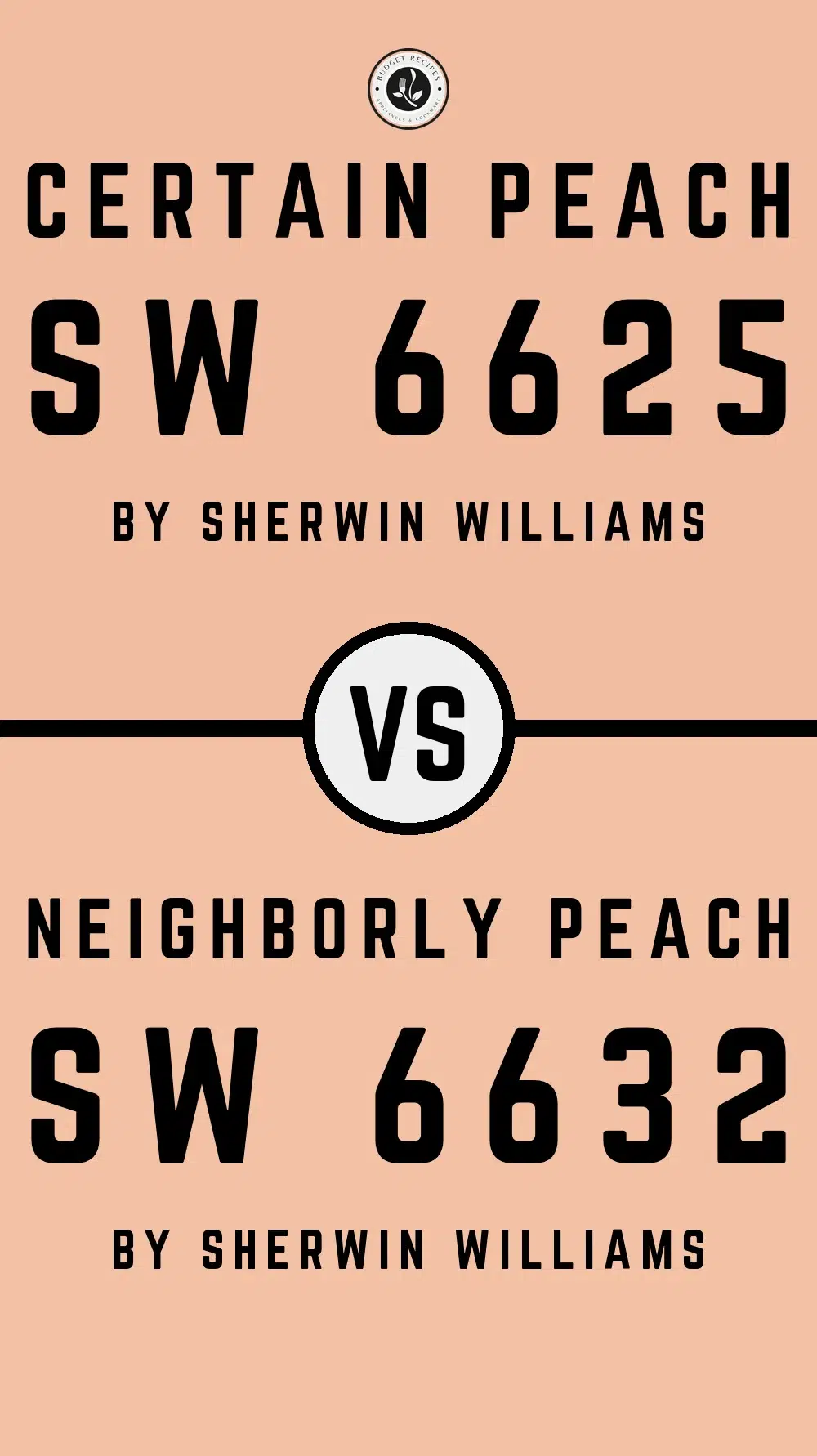 Certain Peach SW 6625 vs Neighborly Peach SW 6632