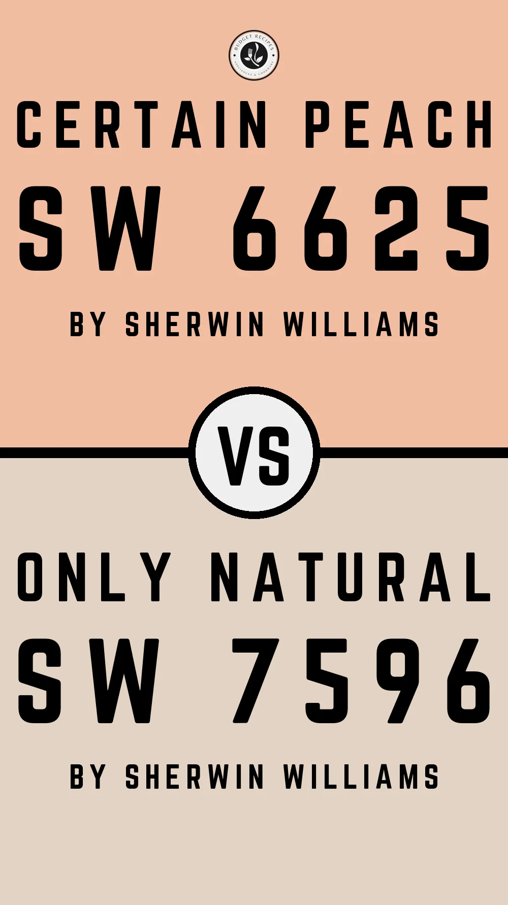 Certain Peach SW 6625 vs Only Natural SW 7596