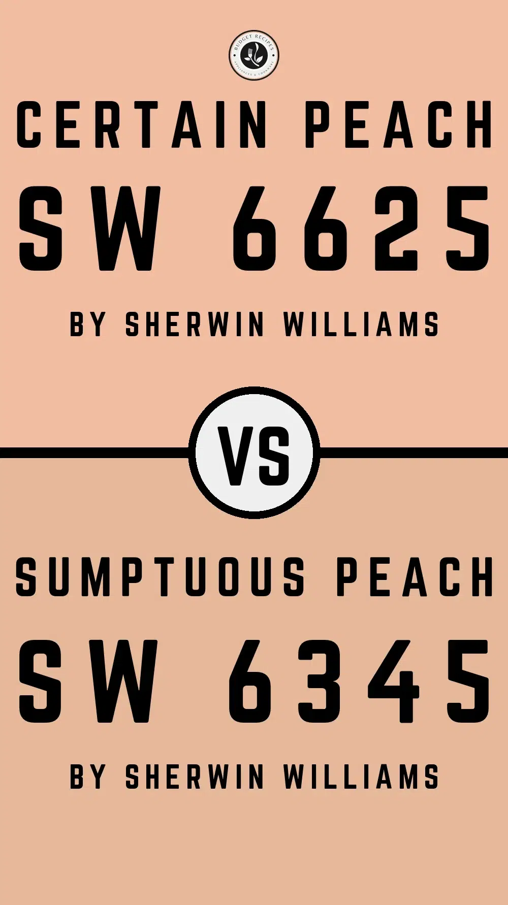 Certain Peach SW 6625 vs Sumptuous Peach SW 6345