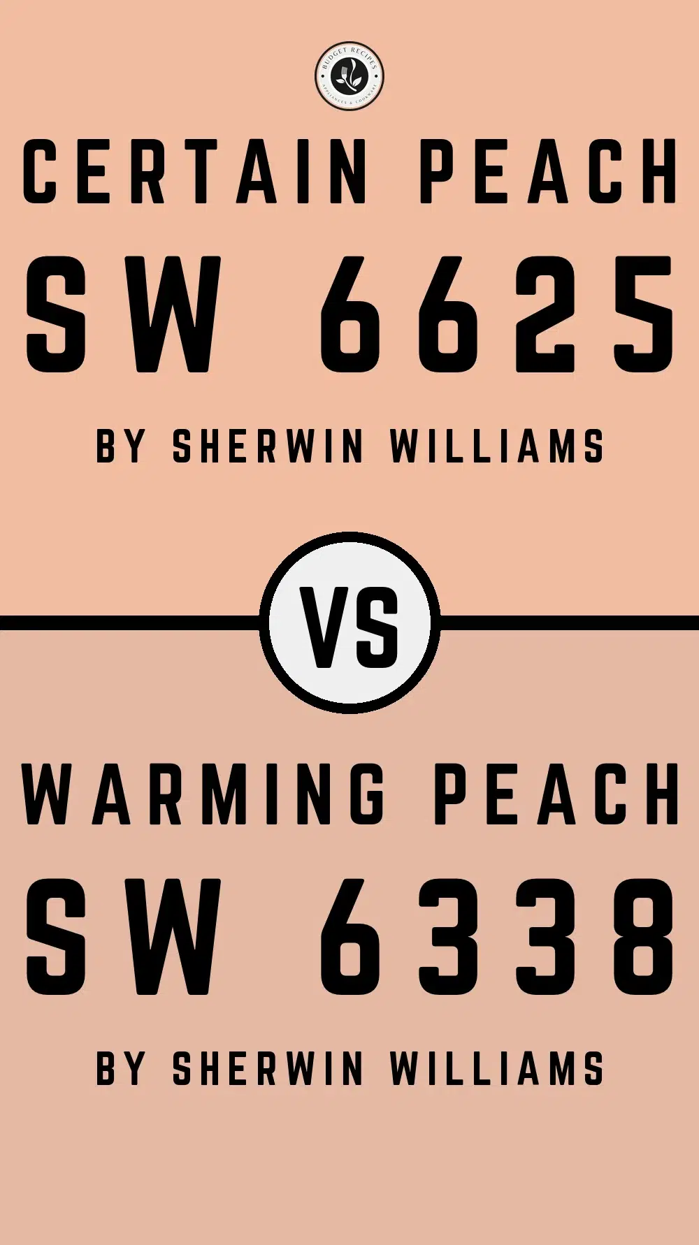 Certain Peach SW 6625 vs Warming Peach SW 6338
