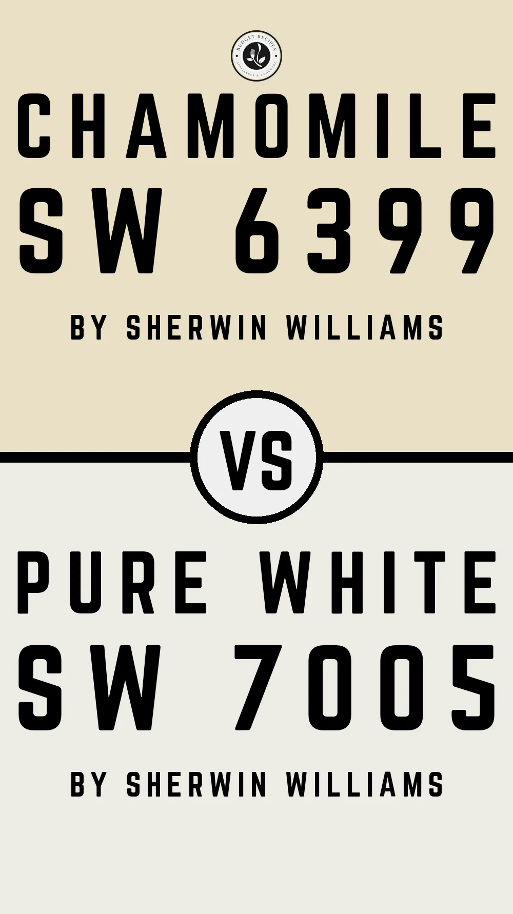 Chamomile SW 6399 vs Pure White SW 7005