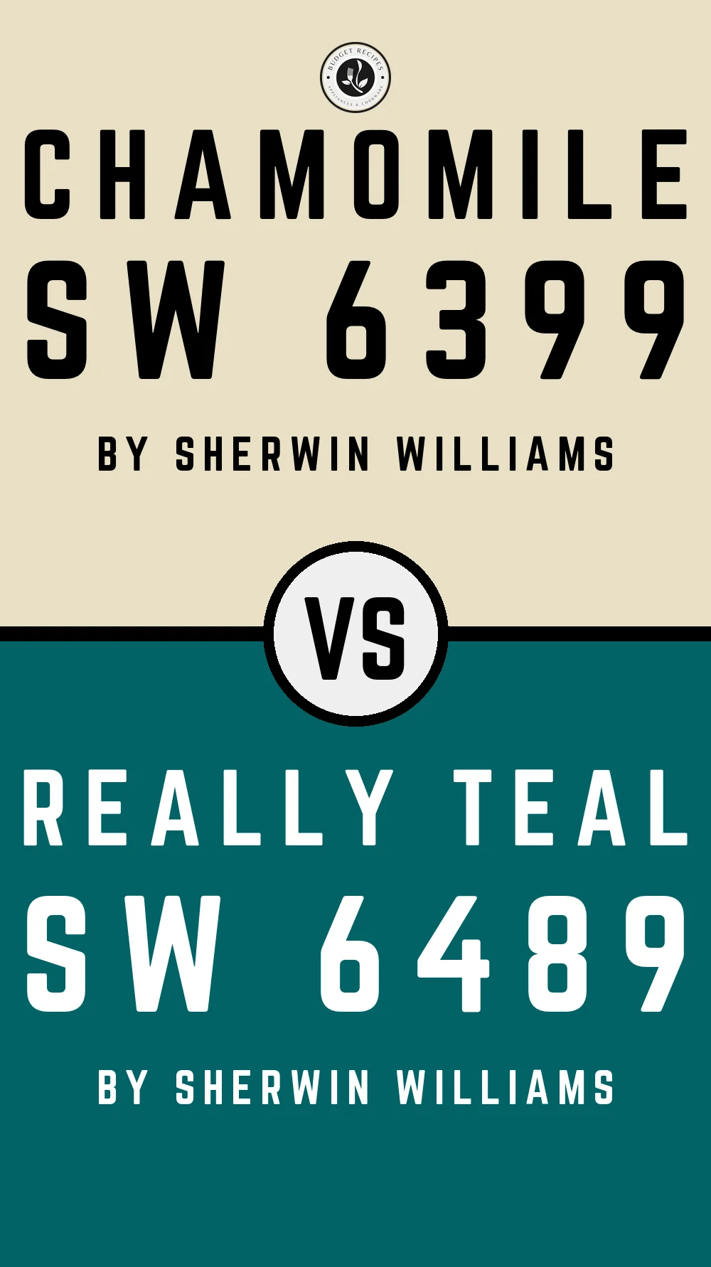 Chamomile SW 6399 vs Really Teal SW 6489