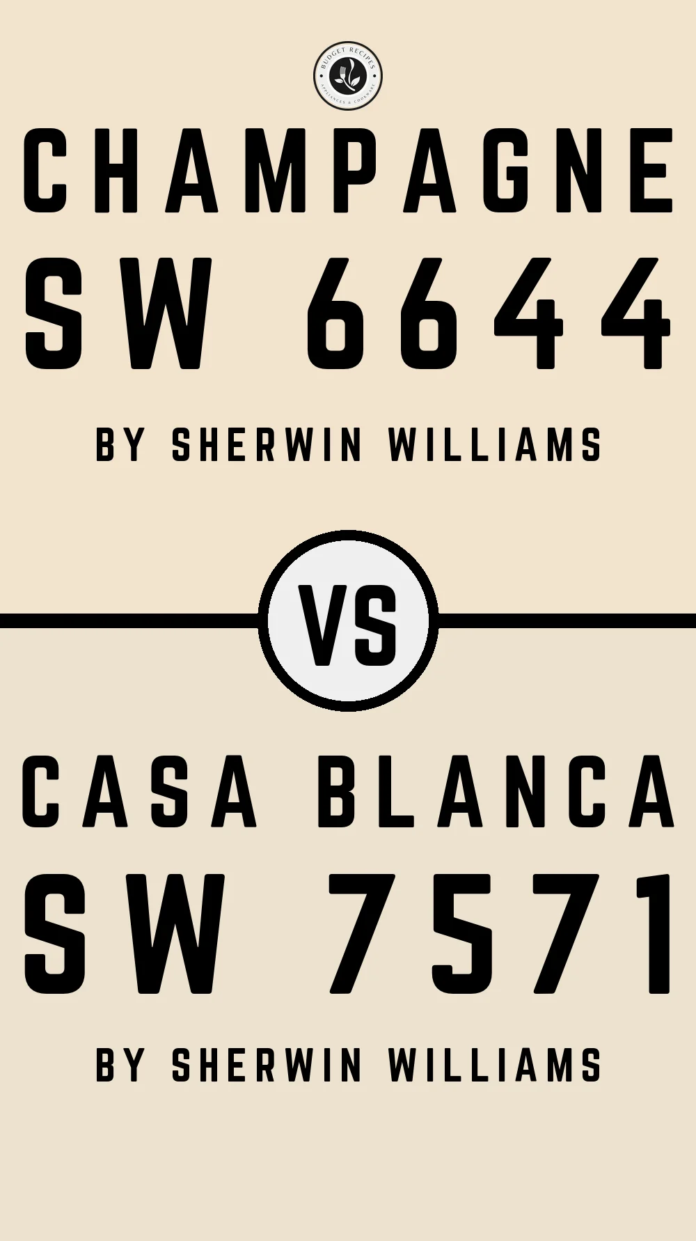 Champagne SW 6644 vs Casa Blanca SW 7571