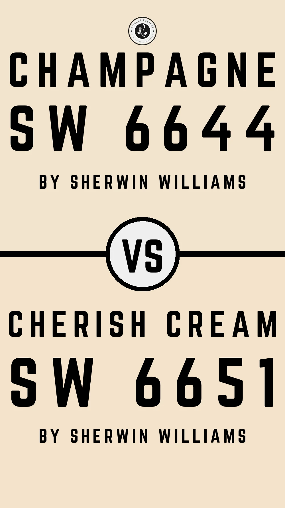 Champagne SW 6644 vs Cherish Cream SW 6651