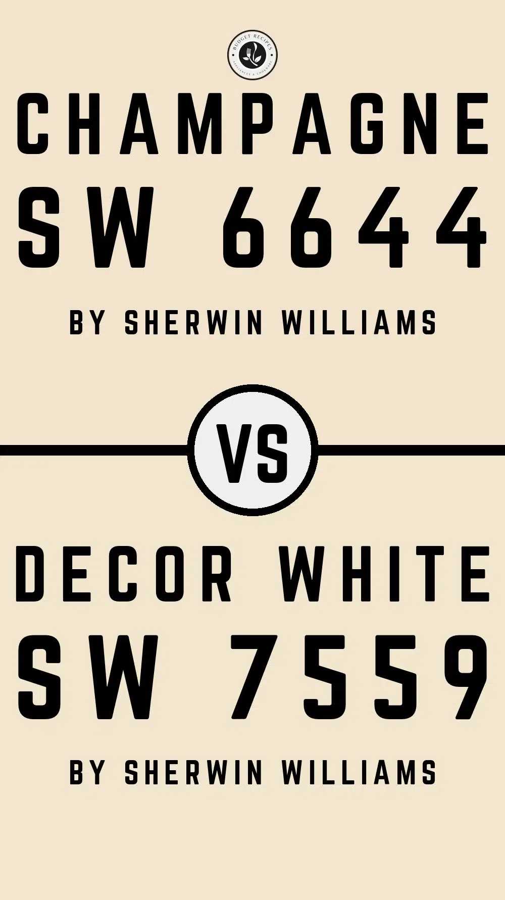 Champagne SW 6644 vs Decor White SW 7559
